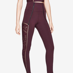 NWOT Maroon Lace High Waisted Yoga Leggings